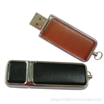 Leather Shell Pendrive, USB Storage, Suitable for Promotional Gifts, Supports USB 1.1/2.0 Interface